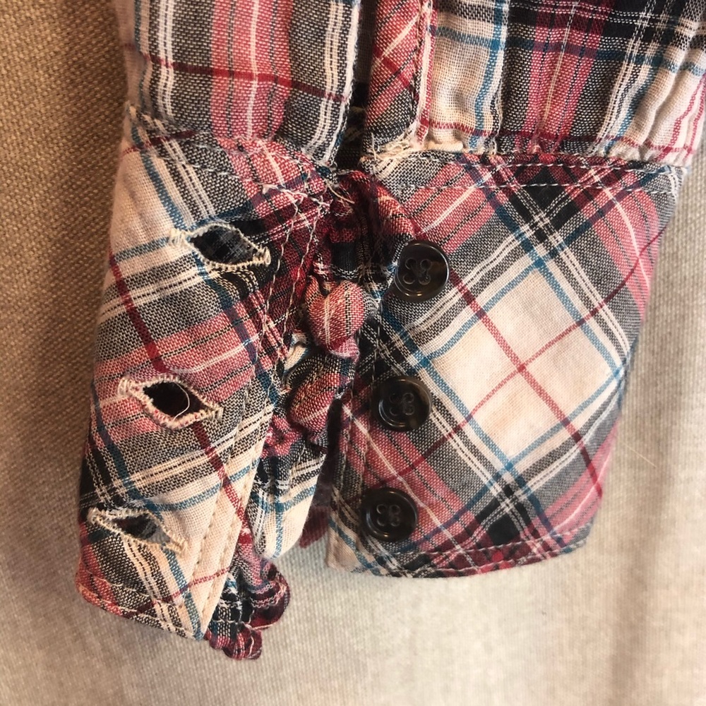 Gap - Plaid Button Down Shirt With Ruffles - image 3